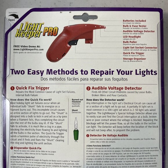 New Light Keeper Pro Gun Comp Repair Tool Fixes Holiday Christmas Tree Light Set - Picture 5 of 6